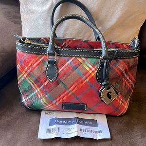 Brand New Dooney & Bourke crimson plaid handbag